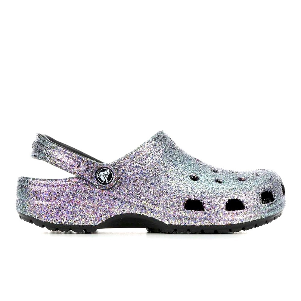 CROCS - Glitter Clogs, Black, Men’s Size 12